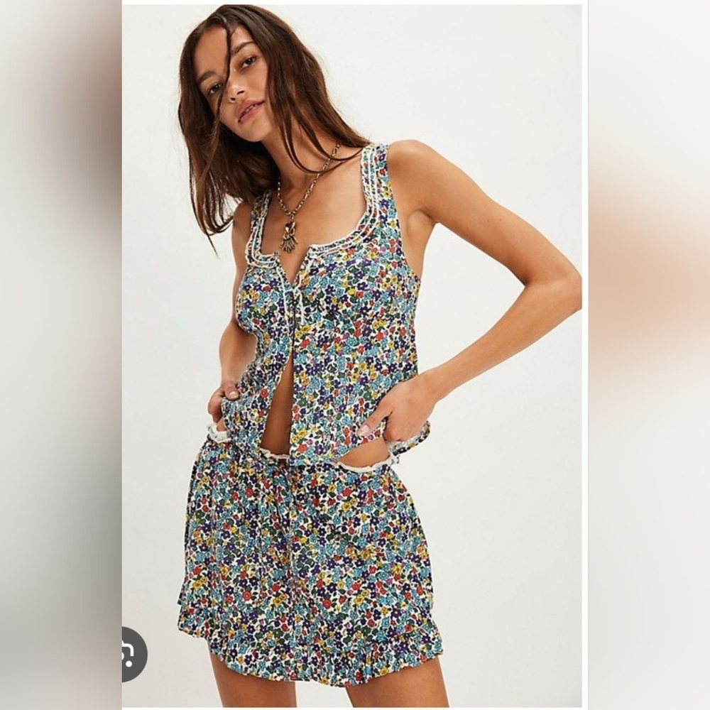 Free People Multicolor Floral Set